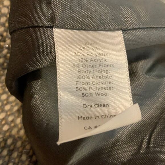 Talbots Grey Tan Moto Wool Blend Collared Jacket Size 12 - Picture 10 of 10